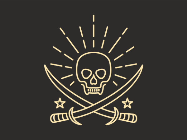 Skull line 2 graphic t-shirt design