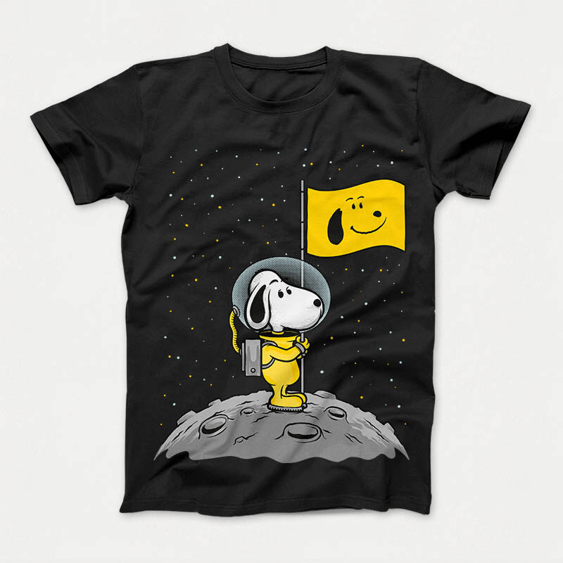 Snoopy Moon Landing design for t shirt t-shirt design for sale