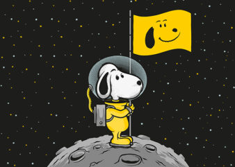 Snoopy Moon Landing design for t shirt t-shirt design for sale