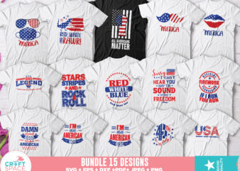 Independence Day 4th of July Bundle, svg, dxf, pdf , eps, png, jpeg. Cutting File for Cricut Explore Silhouette Cameo Studio t shirt design for sale