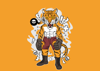 TIGER MMA t shirt design template