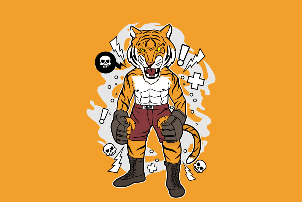 Tiger mma t shirt design template