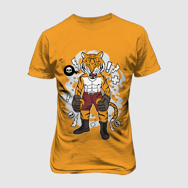 TIGER MMA t shirt design template