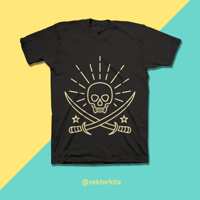 Skull Line 2 graphic t-shirt design
