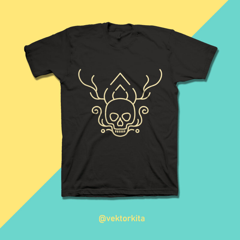 Skull Line 3 graphic t-shirt design