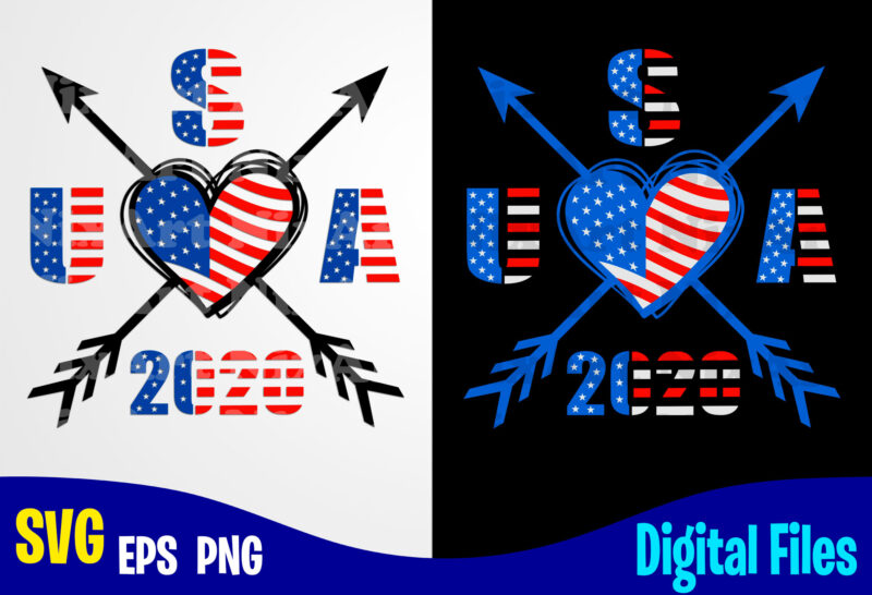 Arrows, Love, USA svg, 4th of July svg, USA Flag, Stars and Stripes, Patriotic, America, Independence Day design svg eps, png files for cutting machines