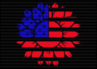 Patriotic Sunflower Svg, Sunflower 4th of july svg, USA svg, American Flag SVG, Flag svg, 4th of July Svg, merica Svg, Shirt Designs, dxf, PNG