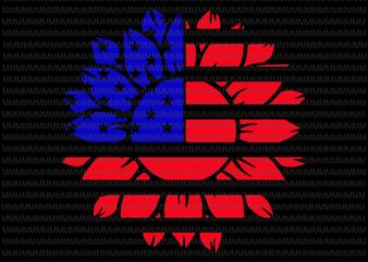 Patriotic Sunflower Svg, Sunflower 4th of july svg, USA svg, American Flag SVG, Flag svg, 4th of July Svg, merica Svg, Shirt Designs, dxf, PNG