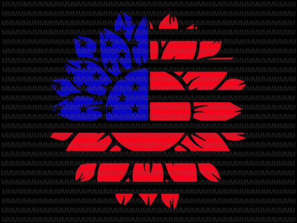 Patriotic sunflower svg, sunflower 4th of july svg, usa svg, american flag svg, flag svg, 4th of july svg, merica svg, shirt designs, dxf, png