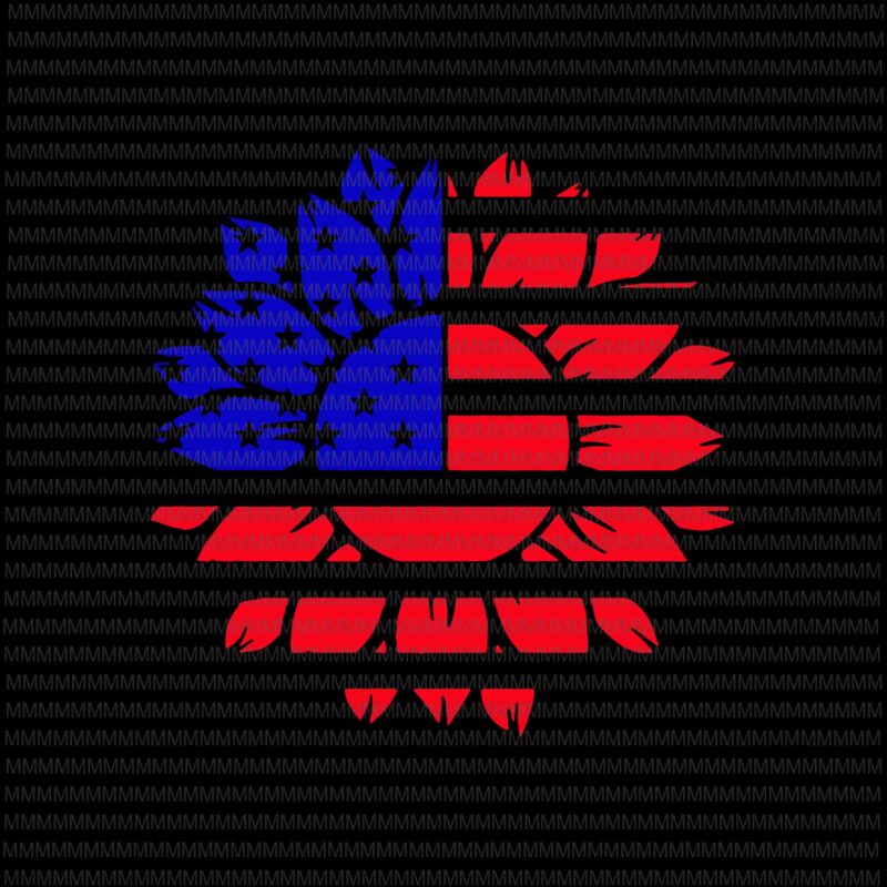 Patriotic Sunflower Svg, Sunflower 4th of july svg, USA svg, American Flag SVG, Flag svg, 4th of July Svg, merica Svg, Shirt Designs, dxf, PNG