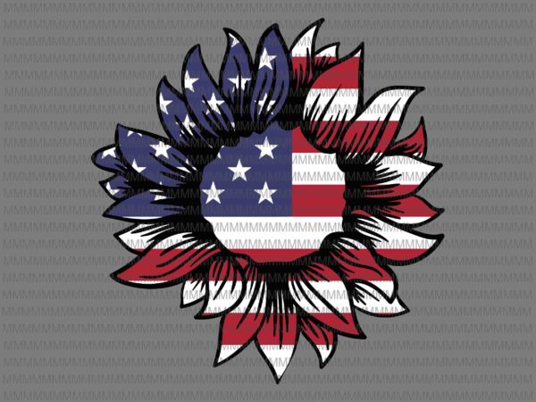 4th of july, american flag sunflower svg, sunflower flag svg, american flag svg, military svg, memorial day svg, 4th of july svg, independence day svg