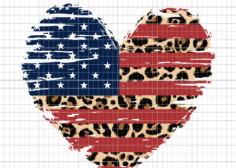 American Flag, American Flag PNG, American Flag Heart, American Flag Heart svg, Leopard Print, 4th of July, Heart Flag Distressed, American Flag Heart 4th of t shirt vector