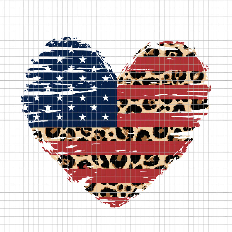 American Flag, American Flag PNG, American Flag Heart, American Flag Heart svg, Leopard Print, 4th of July, Heart Flag Distressed, American Flag Heart 4th of