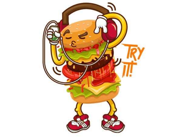 Tray it burger graphic t-shirt design