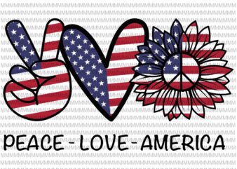 Peace Love America svg, peace sign svg, peace love svg, 4th of July Svg, Patriotic SVG, Cricut Silhouette Cut Files svg dxf buy t shirt