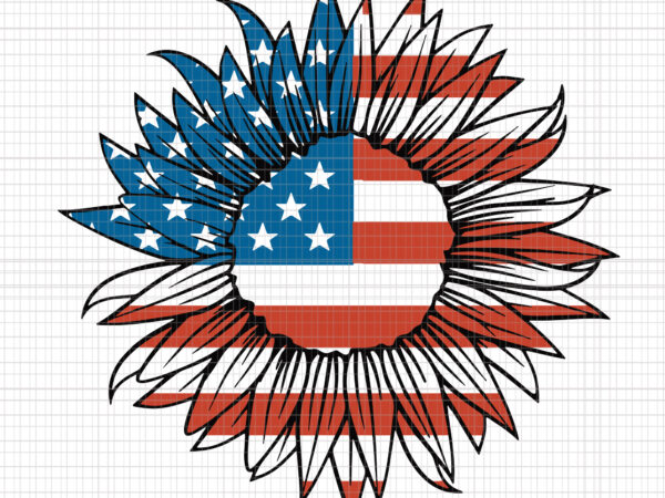 Download sunflower svg, american flag sunflower, american flag ...