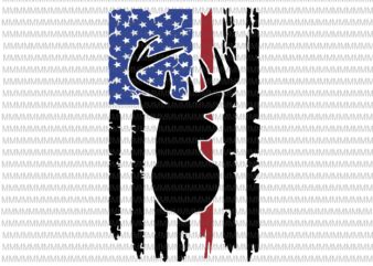 Deer hunt flag svg, 4th of July svg, Deer distressed flag svg, deer flag svg, deer svg, deer American flag svg, hunting deer svg t t shirt vector illustration