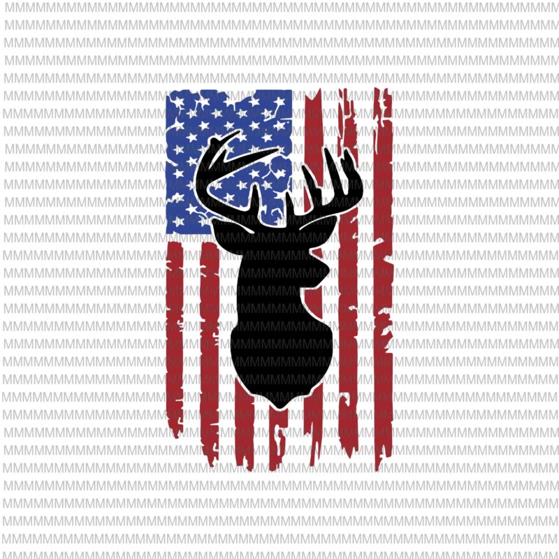 Deer hunt flag svg, 4th of July svg, Deer distressed flag svg, deer flag svg, deer svg, deer American flag svg, hunting deer svg print