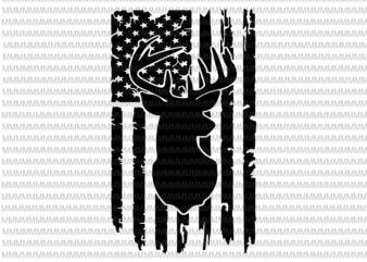 Deer hunt flag svg, 4th of July svg, Deer distressed flag svg, deer flag svg, deer svg, deer American flag svg, hunting deer svg t t shirt vector illustration
