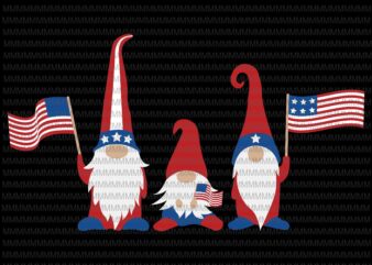 Patriotic Gnomes SVG, Gnomes 4th of july svg, Three Gnomes svg, 4th Of July Svg, Independence Day Svg, American Flag Svg, Love Usa Svg print t shirt illustration