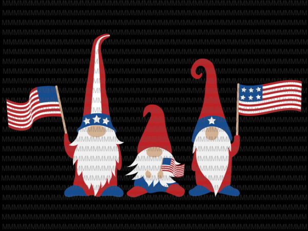 Patriotic gnomes svg, gnomes 4th of july svg, three gnomes svg, 4th of july svg, independence day svg, american flag svg, love usa svg print t shirt illustration