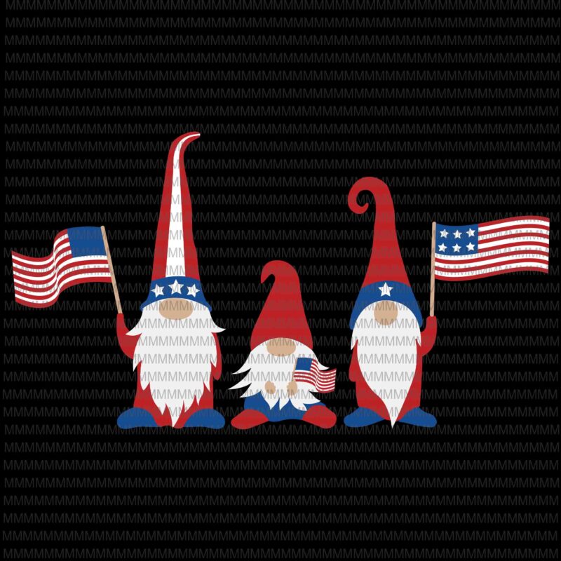 Patriotic Gnomes SVG, Gnomes 4th of july svg, Three Gnomes svg, 4th Of July Svg, Independence Day Svg, American Flag Svg, Love Usa Svg print