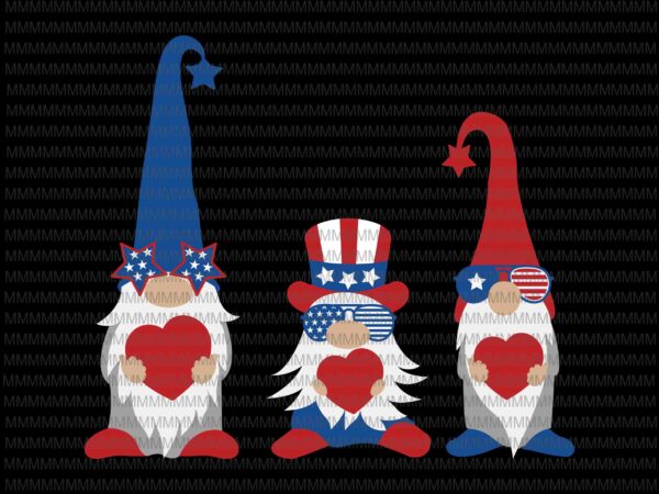 Patriotic gnomes svg, gnomes 4th of july svg, three gnomes svg, 4th of july svg, independence day svg, american flag svg, love usa svg buy t shirt illustration