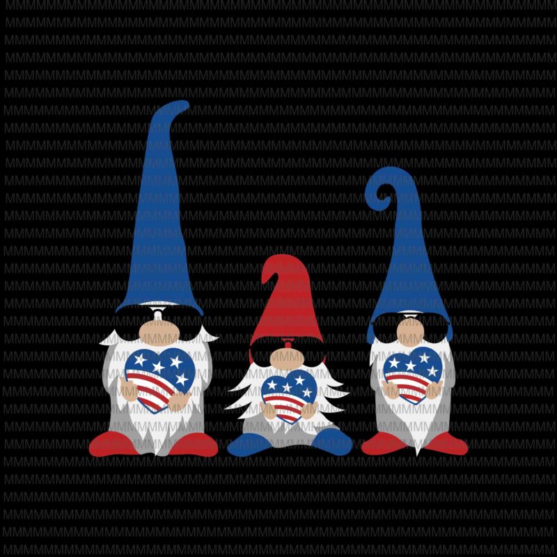 Patriotic Gnomes SVG, Gnomes 4th of july svg, Three Gnomes svg, 4th Of July Svg, Independence Day Svg, American Flag Svg, Love Usa Svg graphic