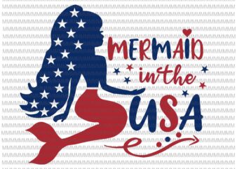 4th of july, mermaid in the usa svg, Mermaid In The USA Svg, 4th of July Mermaid Svg, Patriotic Mermaid Svg, Independence Svg