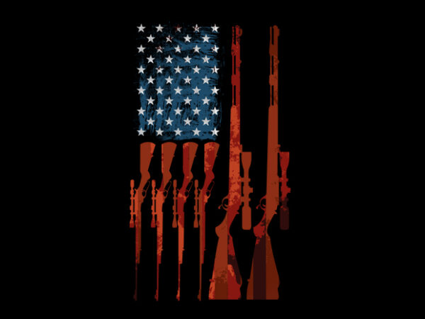 Usa rifle flag shirt design png buy t shirt design for commercial use