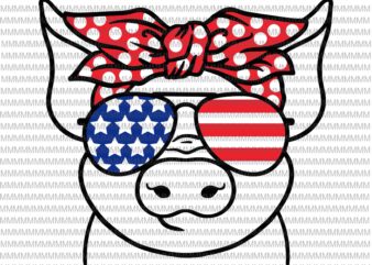 4th of July svg, Pig svg, Independence Day svg, American flag svg, patriotic, 4th of July vector, Pig 4th of July design, funny 4th of