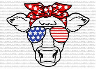 4th of July svg, cow svg, Independence Day svg, American flag svg, patriotic, 4th of July vector, cow 4th of July design, funny 4th of