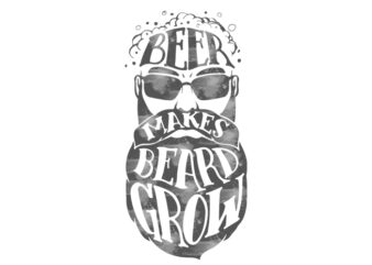 beer beard t shirt design template