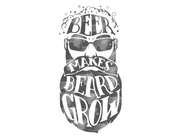 Beer beard t shirt design template