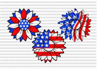 4th of July svg, Sunflower svg, Independence Day svg, American flag svg, patriotic, Svg Files for Cricut, cut file, dxf files for laser, png shirt