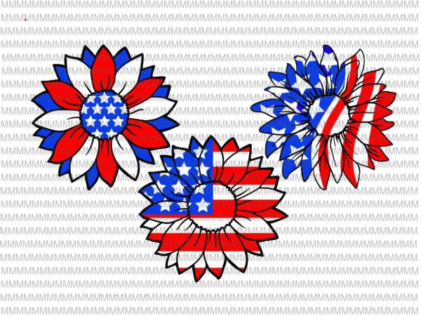 4th of july svg, sunflower svg, independence day svg, american flag svg, patriotic, svg files for cricut, cut file, dxf files for laser, png shirt