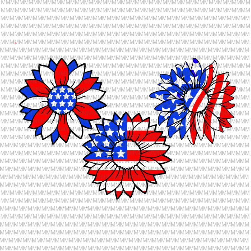 4th of July svg, Sunflower svg, Independence Day svg, American flag svg