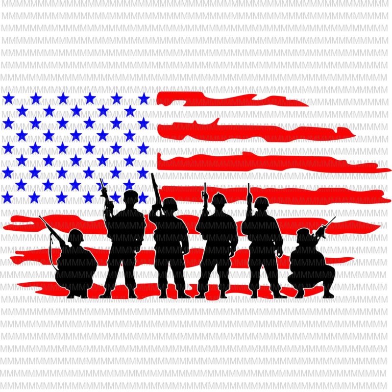 Soldiers With American Flag Cut File , Flag svg, Memorial Day, 4th of July, Independence Day svg, American flag svg, patriotic, t shirt design to buy