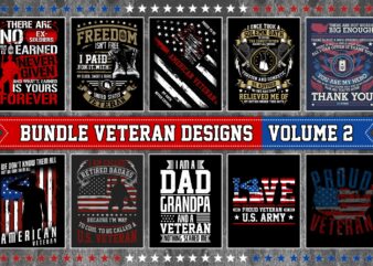 Exclusive Bundle T-Shirt Designs Veteran Theme – Volume 2
