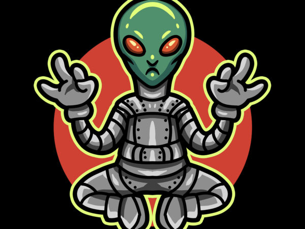 Yoga alien commercial use t-shirt design