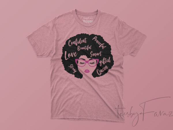 Black girl face, afro girl , confident girl tshirt design