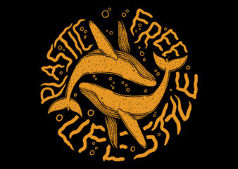 Plastic free life style illustration t-shirt design