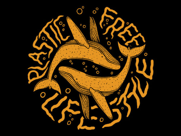 Plastic free life style illustration t-shirt design