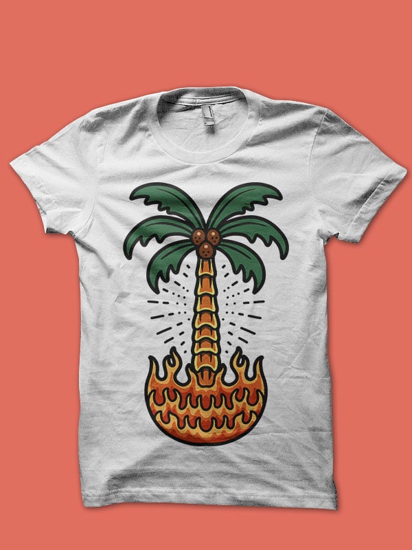 burning summer graphic t-shirt design