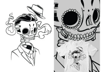 daddy Día de Muertos skull art hype graphic t-shirt design