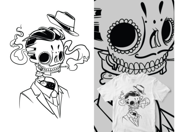 Daddy día de muertos skull art hype graphic t-shirt design
