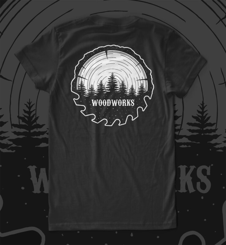 Woodworks Illustration ready made tshirt design