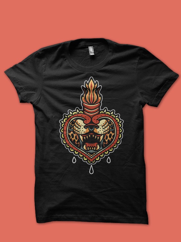 leopard tattoo t shirt design for sale - Buy t-shirt designs