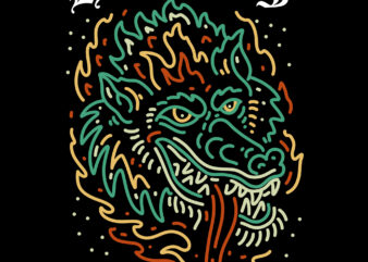 hell wolf tshirt design for sale