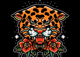 oldschool leopard t shirt design for download